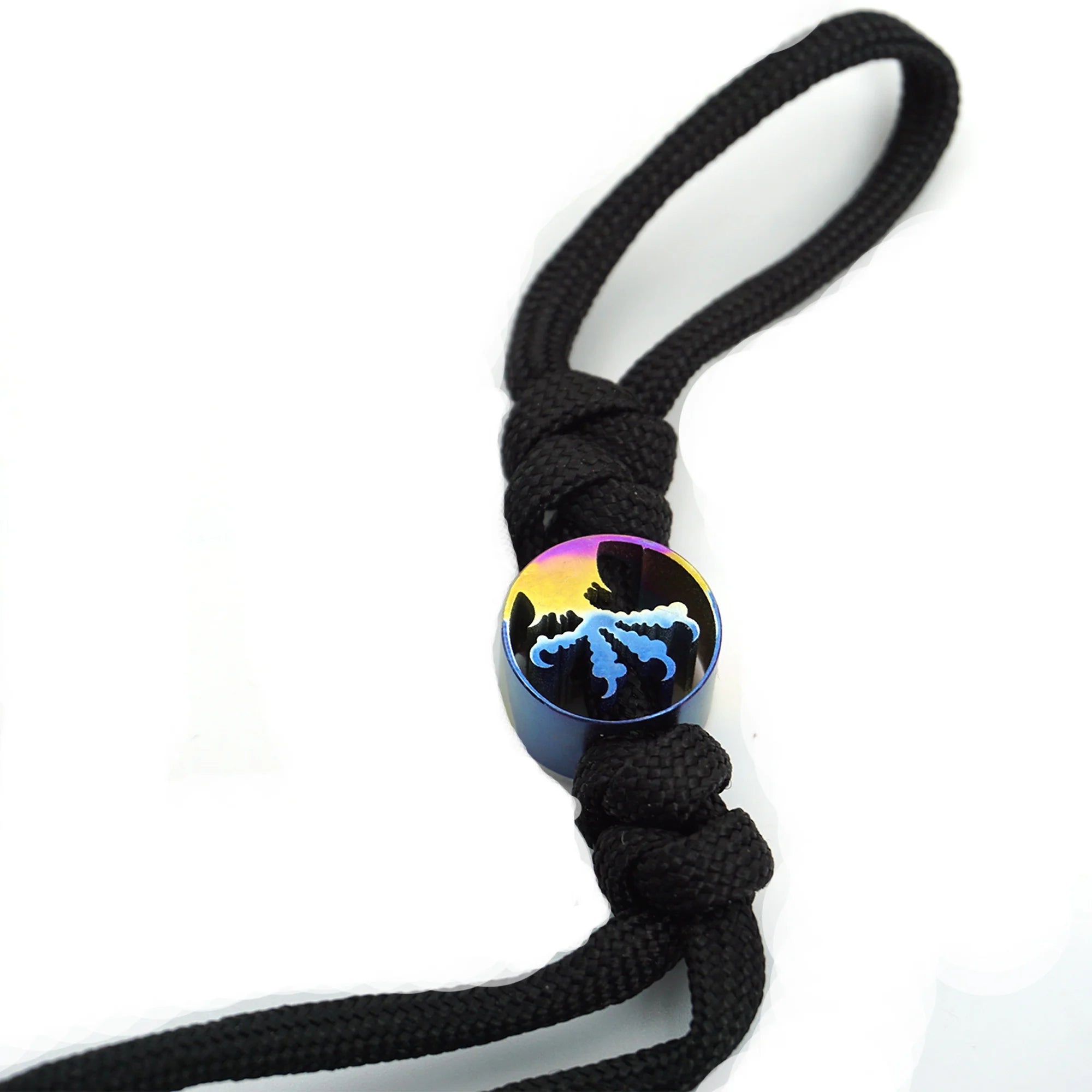 Titanium CNC Machined EDC Knife Beads Umbrella Rope Buckle Lanyard Paracord for Outdoor Camping-Customizable Color & Size