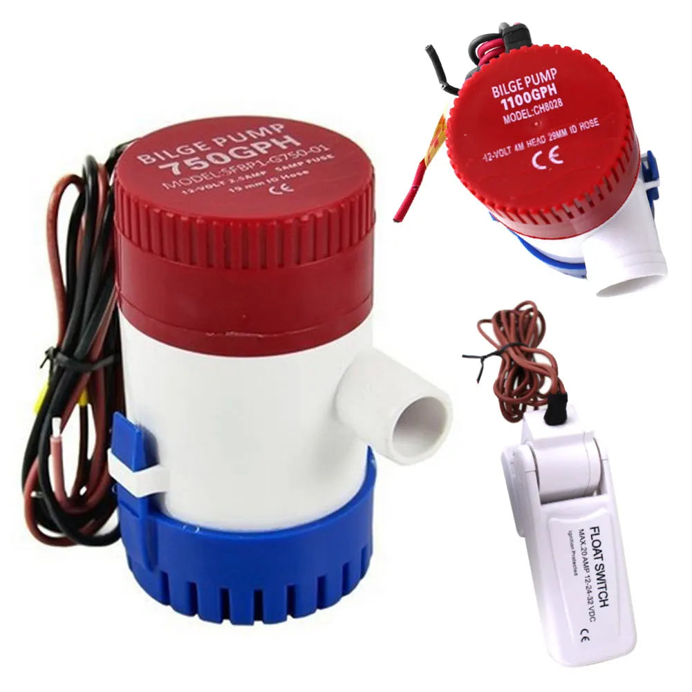 12V Immersible Submersible Marine Boat Bilge Water Pump W/ Float Switch High Pressure MegaBDM