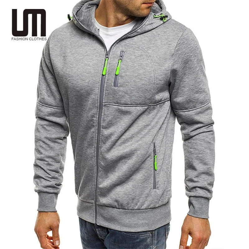 Liu Ming 2025 Custom Logo Men Clothing Zip up Hoodie Hooded Coats Pocket Zipper Sweatshirts