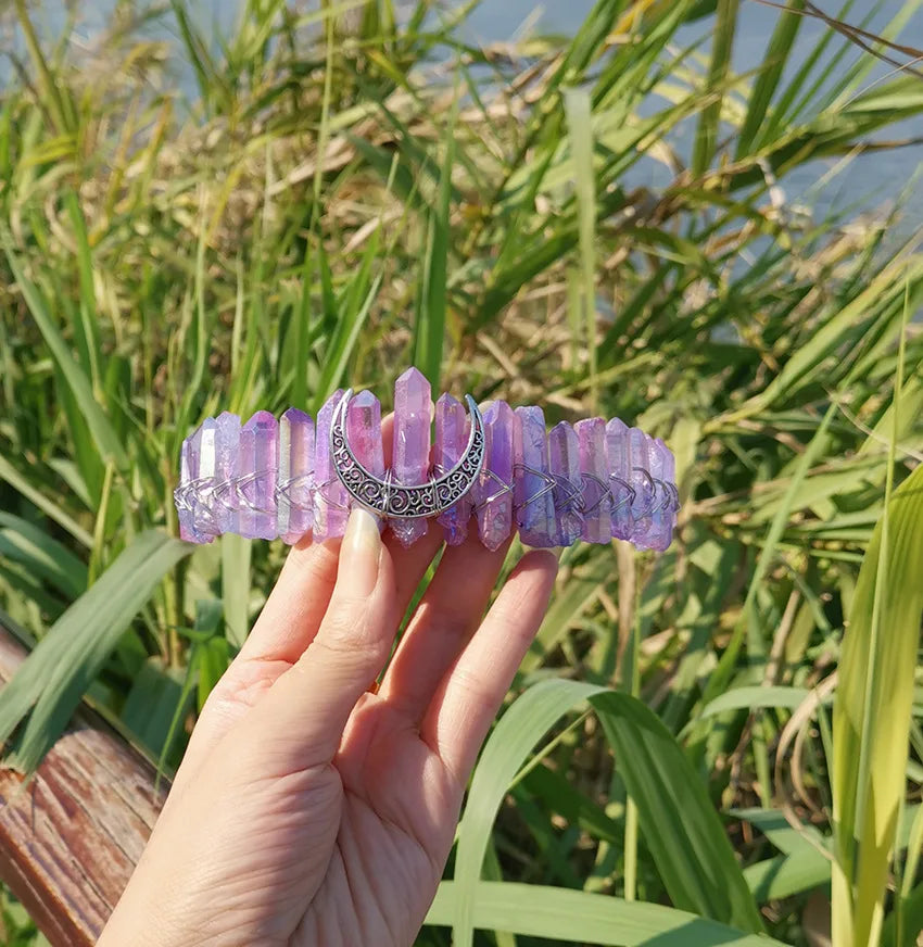 HZ Anti-Agingl Mermaid Colorful Light Purple Moon Accessories Crown Hair Band Hair Accessories