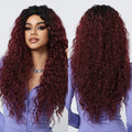 Imported Chemical Fiber Front Lace Red Super Curly Wig Black Hair Root Soft High Density Super African Wave Color Wig