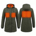 XL Size Waterproof Heated Jacket Coat Zipper Closure Battery Powered Heated Long Jacket