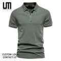 Liu Ming New Dropshipping Fashion Men Casual Short Sleeve Turn Down Collar Tops Tees T Shirt