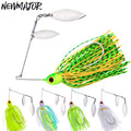NEWMAJOR 10g/14g Spinner Spoon Lure Freshwater Fishing Hard Bait with Metal and Plastic Hooks