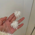 Customize Trendy Boho Retro Crystal Beading Tassel Earrings Fashion Elegant Pearl Beaded Flower Tassel Earring for Women