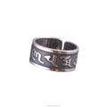 Certified Pure Silver 999 Six-Character Mantra Ring Retro Ethnic Style Open Heart Sutra Full Text Wide Face Men's Ring