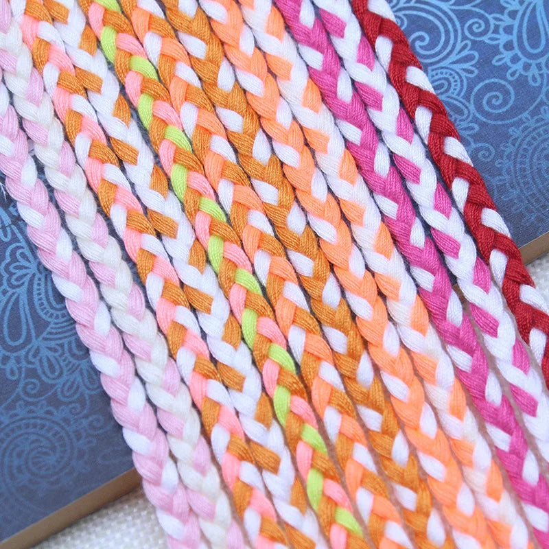 Mixcolor 5mm Three-strand Braid Rope Curtain Tying Rope Clothing Accessories Colorful Braided Flat Rope