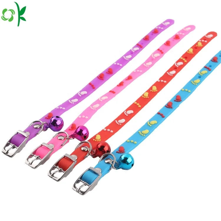 OKSILICONE Adjustable Soft Silicone Pet Collars Hot Sale Rubber Necklace Collar for Small Dogs and Cats
