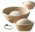 Natural Rattan Round Bread Proofing Basket with Linen Cover Baking & Pastry Tool
