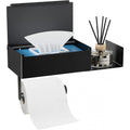 Double Tiers Metal Bathroom Toilet Paper Roll Holder Stand with Storage No Drilling Required Durable Toilet Tissue Rack