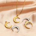5Pcs Simple Stainless Steel Oil Pressure Moon Charms Pendants for DIY Necklace Earrings Accessories Jewelry Findings Bulk