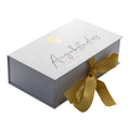 Custom logo Small Glossy Clothing Packaging Paper Box Magnetic Closure Large White Magnetic Folding Gift Box with Bow
