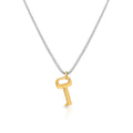 Chris April 316L Stainless Steel Gold Plated Box Key Chain Charms Choker Necklace Women