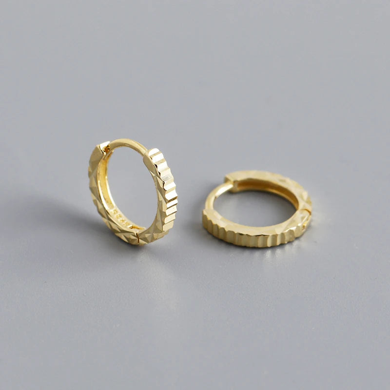 Elegant Gold Plated 925 Sterling Silver Circle Hoop Earrings Minimalist Geometric Design Trendy Women's Wedding Party Jewelry