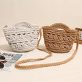 Best-Selling Cute Cross-Body CC New Hollow Straw Bag with Cover Closure Holiday Beach Bag with Lining