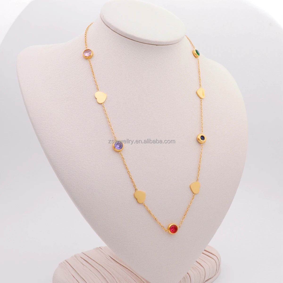 Women's Cute Wedding Shaped Gold Plated Stainless Steel Necklace Costume Jewelry Link Geometric Pattern Designed for Fashion