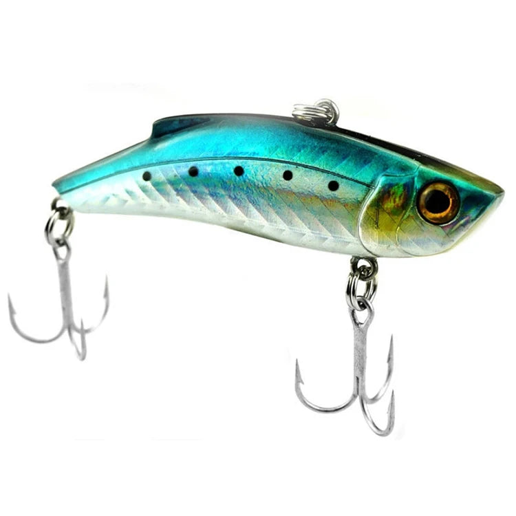 New Arrival Artificial Vib Trolling Treble Hook ABS Metal Plastic Lure for Saltwater Fishing in River Lake Stream