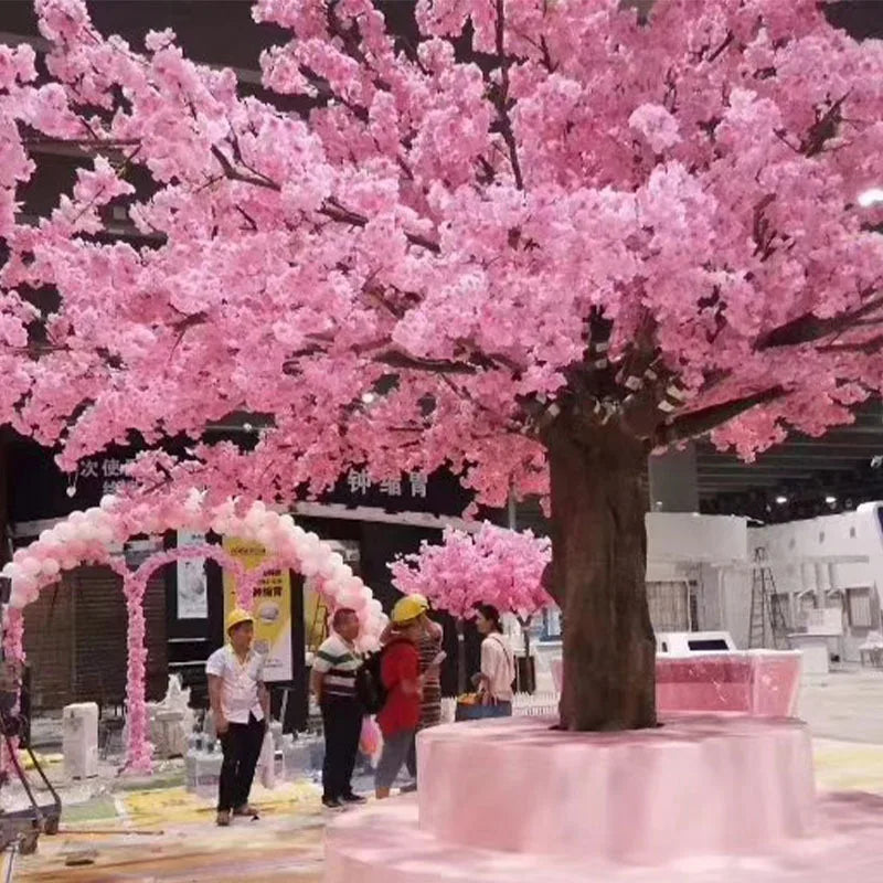 Artificial Silk Cherry Blossom Flower Wedding Auditorium Ceremony Background Decoration  Ceiling Balcony Flower Vine