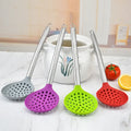Factory Wholesale Kitchen Accessories Stainless Steel Handle Silicone Filter Spoon Strainer Designed Kitchen Tools PP Home Use