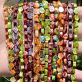 6x8mm Natural Stone Colorful Sea Sediment Jaspers Beads Rectangular Water Drop Beads for Jewelry Making DIY Bracelet Accessories