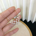 N461 3-4mm DIY Natural  Freshwater Pearl Charm Pendant Necklace Chain Accessory 925 Sterling Silver Jewelry for Women