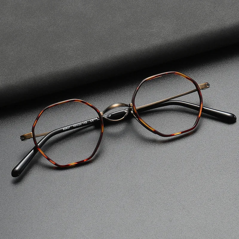 Polygons Titanium Glasses Men Eyeglasses Optical Frame New Arrival Fashion Luxury Glasses CS80837