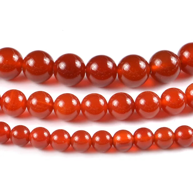 JC Natural Stone Red Agate Loose Beads 4/6/8/10/12mm Diy Accessories Gemstone Beads Natural