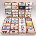 5 Pair Custom Box logo Size Cheap Price Ins Style Cute Fashion Comfortable Breathable Holiday Gift Crew Cotton Socks for Women