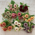Cheap Wholesale Artificial Flowers Artificial Coated Fabric 5 Head Ruyi Rose
