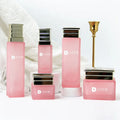 50g 150g 40ml 90ml 130ml Luxury Empty Pink Cosmetics Glass Packaging Bottle Sets Cream Jar and Pump Spray Bottle Skin Care Set