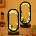 Wholesale Natural Healing Crystal Handmade Oval Garden Forest Light Alpaca Night Lamp for Decoration