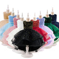 FSMKTZ New Sequins Girls' Puffy Tulle Dress Princess-Style Trailing Formal Dress for Birthday Children's ODM Supply