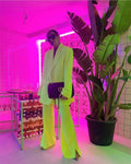 Fashion Oversize Women Suits Peaked Lapel Modern Casual Coat+Pant Bright Green Formal Party Lady Suits for Women Custom Made