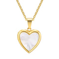 Vnox Gold Silver Color Stainless Steel Full Gloss Shell Women's Openable Heart Photo Locket Pendant Necklace