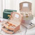 Custom logo Luxury Jewelry Box Multi-layer Large Capacity With Lock Jewelry Box Earrings Drawer Type Storage Box