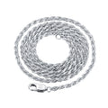 RINNTIN BSC29 Neck Chain Wholesale Popular Hiphop Men Jewelry Solid 18K Gold 925 Sterling Silver Diamond-Cut Rope Chain Necklace