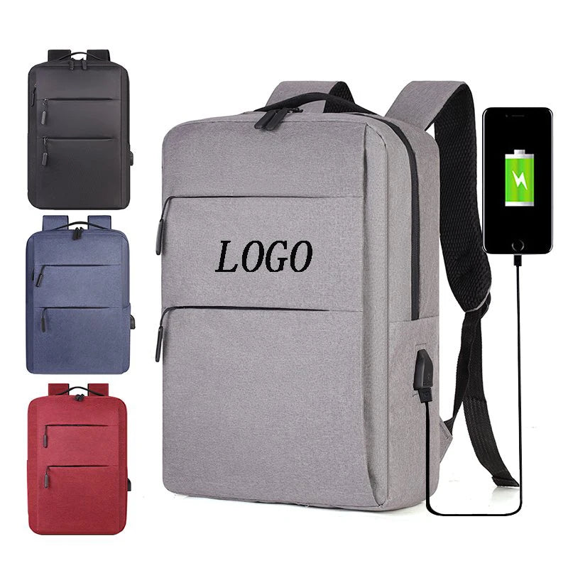 Large Capacity Nylon Laptop Backpack with USB Charging Port Custom Logo Multifunctional Design for Business Professionals