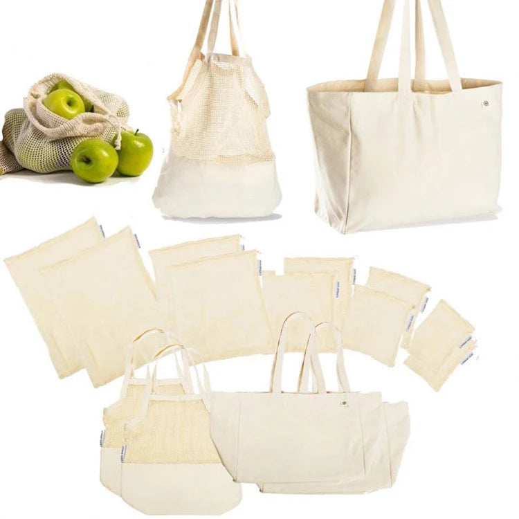Hot Sale Large Organic Mesh Rept Eco 100% Cotton Reusable Mesh Produce Bag
