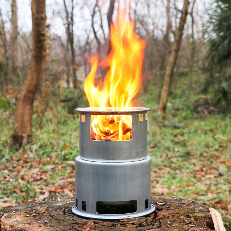 JWQ-025 Outdoor Portable Stainless Steel Stoves Camping Mini Wood Stove Small Fire Pits Stove