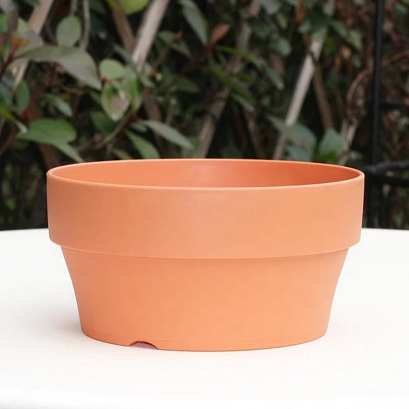 Dia.12.5cm Round Plastic Imitated Clay Flower Pots Succulent Planter Flowerpots Plastic Clay Pot