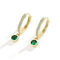 Stylish Refined Chic Simple Round CZ Pendant Drop Earrings for Women Bohemian Trendy Punk Girl Birthday Jewelry Gift