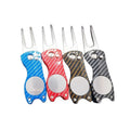 Portable Carbon Fiber Golf Club Accessories Metal Foldable Fork and Ball Marker Green Divot Repair Tool