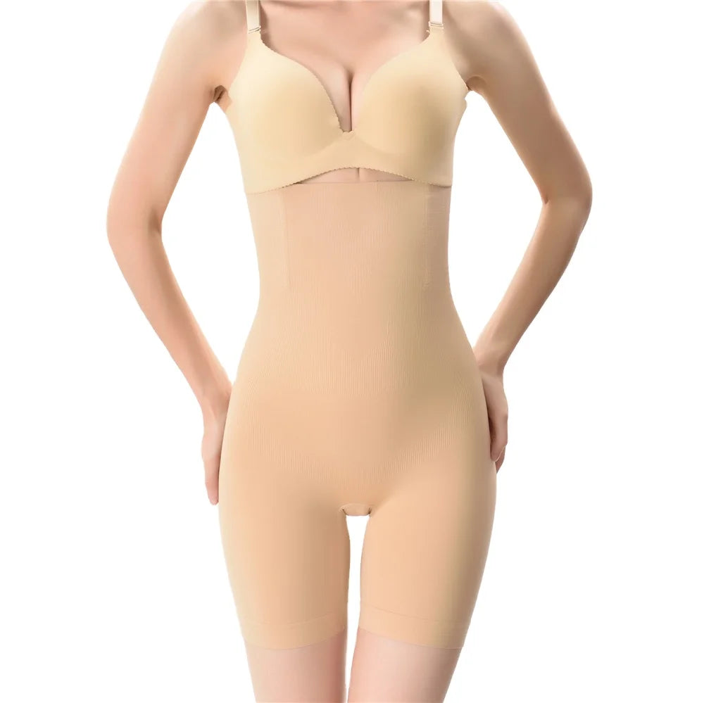 High Waisted Shorts Bodysuits for Women Breathable Body Slimming Medium Control Spandex/Polyester Underwear Shapewear