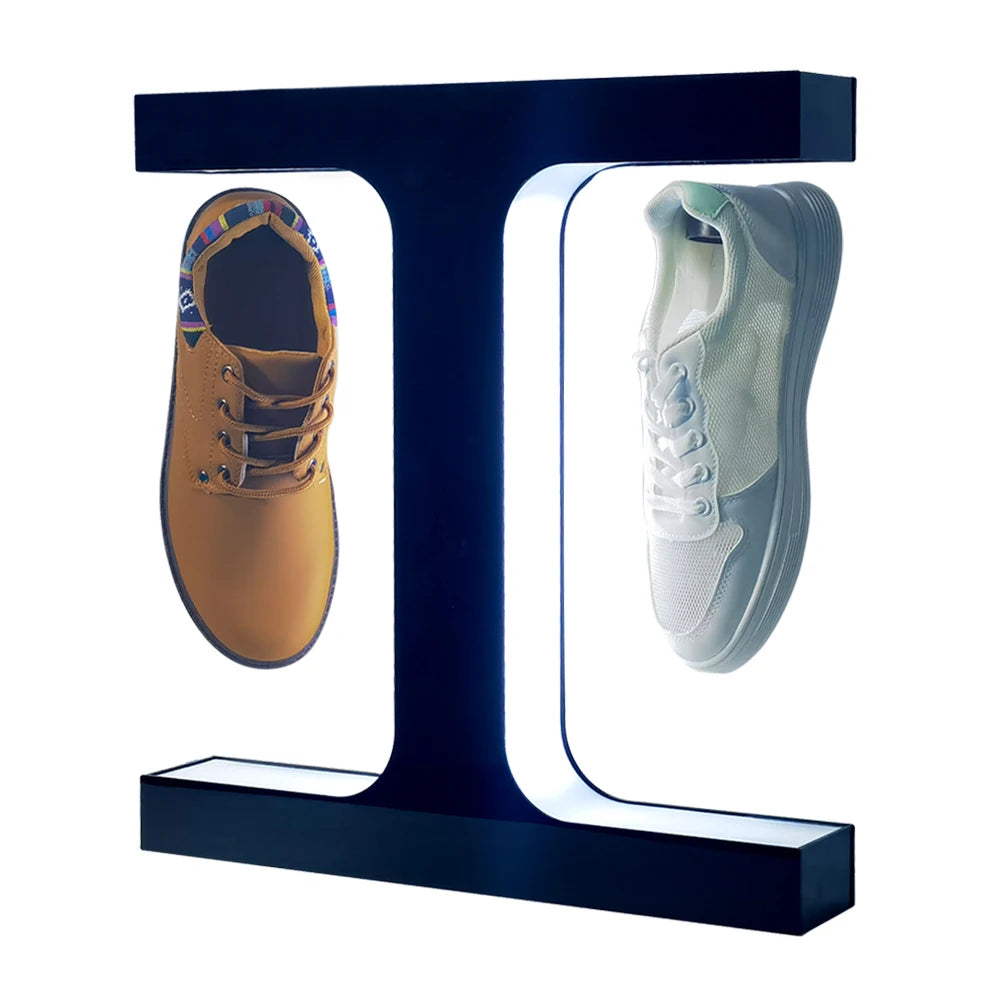 T Shape Rotating Floating Magnetic Levitation Shoe Display Advertising Stand