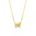 New Trendy Zirconia Bijoux Femme Fashion Stainless Steel Jewelry 18k Gold Plated Butterfly Pendant Necklace