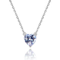 Simple Style 925 Sterling Silver Necklace with Zircon Diamond Love Heart Statement Necklace in Rose Gold for Weddings