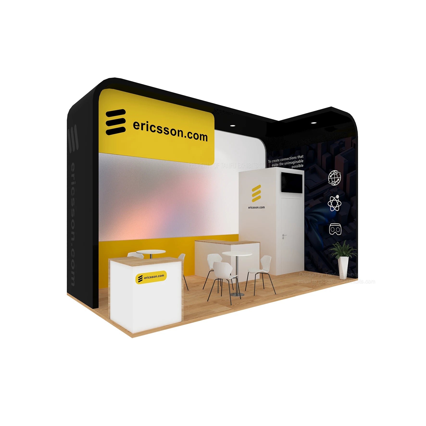 TANFU Trade Fair Stand 10ftx20ft Expo Booth Display 3mx6m Modular Aluminum & Fabric Exhibition Booth