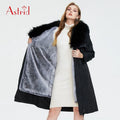 Inter Women Parka Natural Real Fur Collar Overcoat Female Removable Trench Coat Plus Size Jackets Women Coat