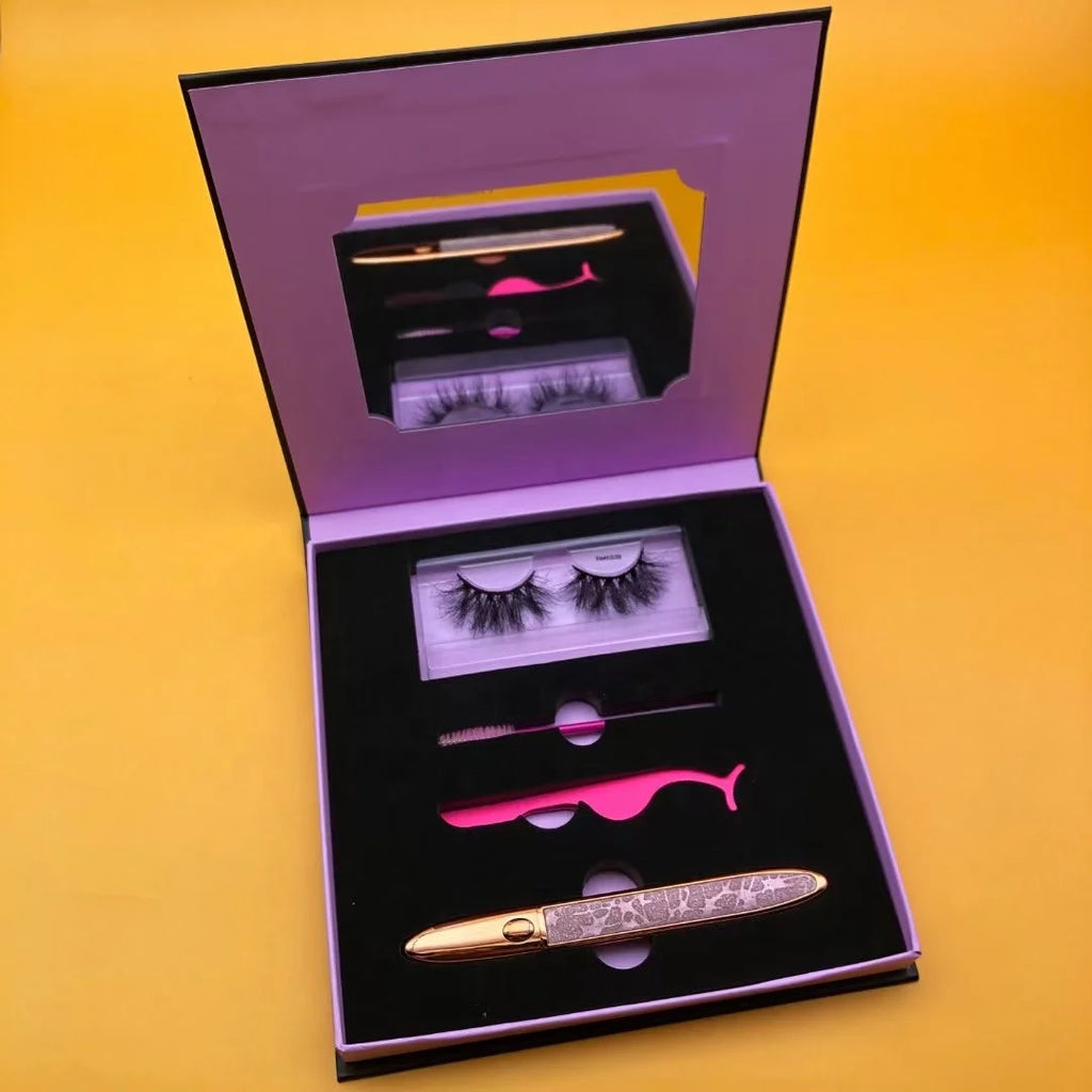 3d 5d 25mm 22mm Eyelash Mink Lashes Wholesale Lash Pack Boxes Custom Lovely Eye Lash Cases