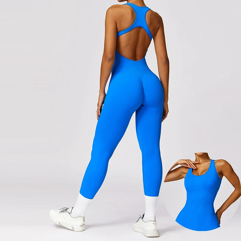 Ladies Clothes Gym Seamless One-piece Yoga Clothes Women's Chic Jumpsuit Mono Elegante Mujer Ropa Mujer Women's Clothing
